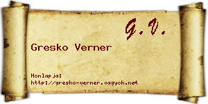 Gresko Verner névjegykártya